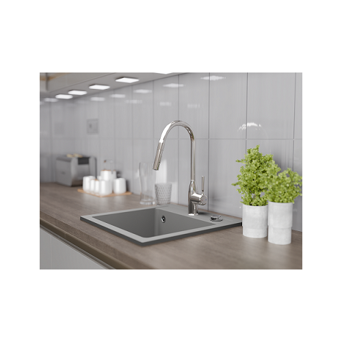 Aranżacja zlewozmywak granitowy 1 komorowy nablatowy Ela szary